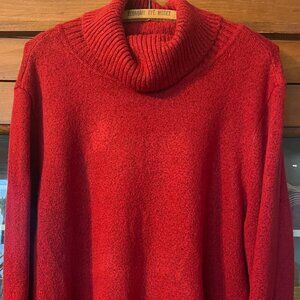 Anne Klein Holiday Red Cowl Neck Tunic Sweater-XL